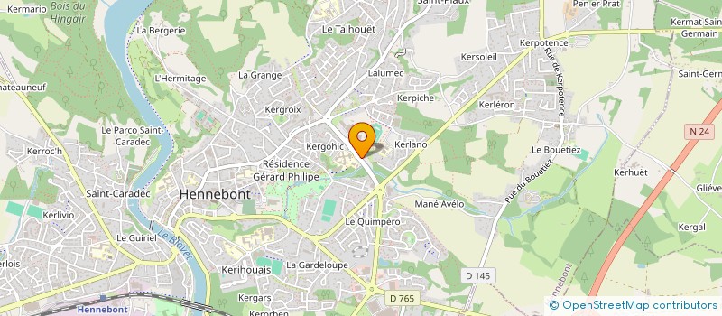 localisation de l'entreprise EURL PHARMACIE KERGROIX  HENNEBONT