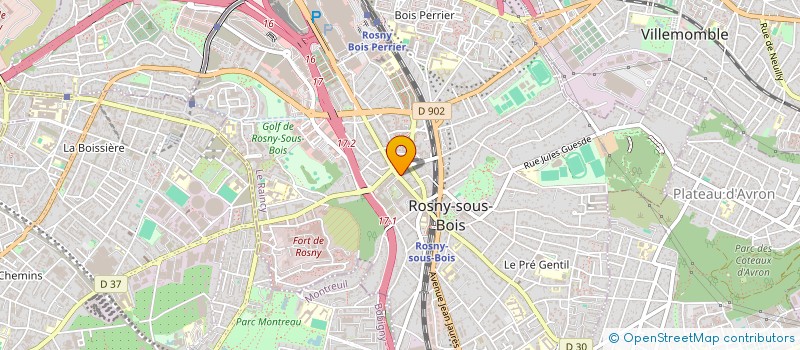 localisation de l'entreprise EURL PIZZA PARMA - GELATERIA VERDI à ROSNY-SOUS-BOIS