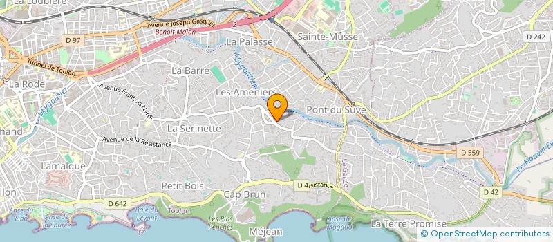 localisation de l'entreprise EURL PROTECTION GARDIENNAGE SECURITE MEDITERRANEE  TOULON