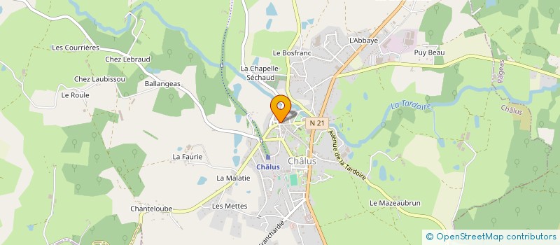 localisation de l'entreprise EURL PUB LE SAX'O à CHALUS