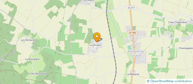 localisation de l'entreprise EURL RIVET BOIS ET MATERIAUX  ASNIERES-LA-GIRAUD