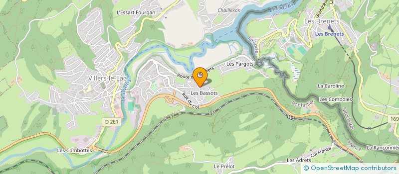 localisation de l'entreprise EURL SEBASTIEN BORNE  VILLERS-LE-LAC