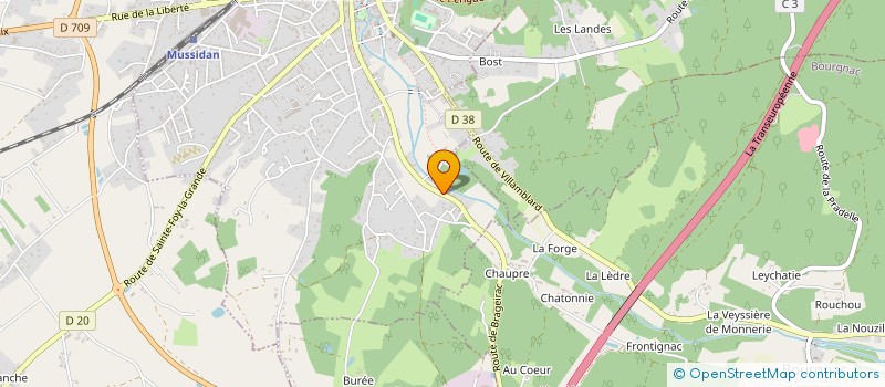 localisation de l'entreprise EURL TAXI GARDELLE à MUSSIDAN
