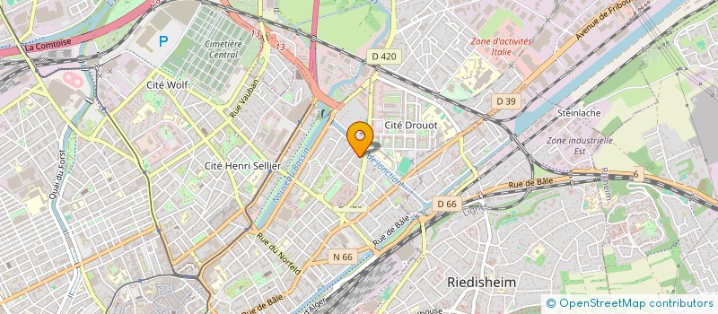 localisation de l'entreprise EURL TRANSPORTS GILLES BEZARD à MULHOUSE