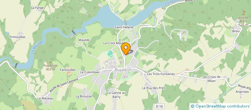 localisation de l'entreprise EURL VELO LIMOUSIN  BUJALEUF