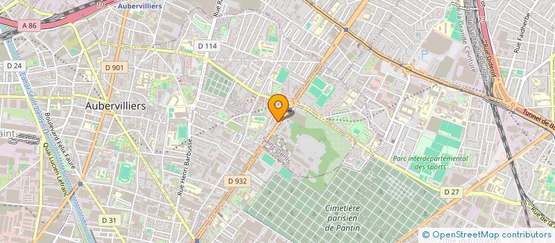 localisation de l'entreprise EURO BAT  AUBERVILLIERS
