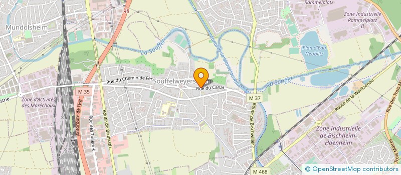 localisation de l'entreprise EURO BATI 67  SOUFFELWEYERSHEIM