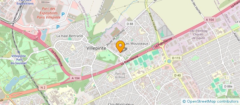 localisation de l'entreprise EURO BATIMENT à VILLEPINTE