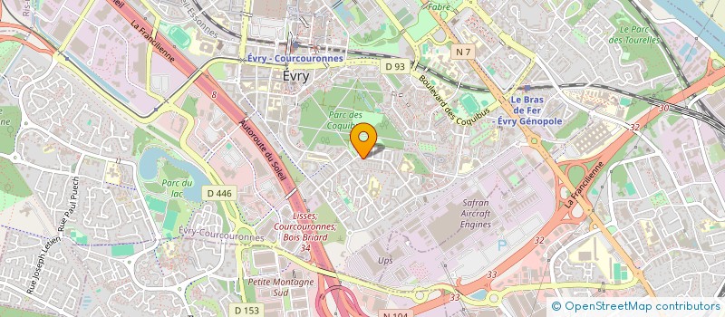 localisation de l'entreprise EURO CONSTRUCTION à EVRY-COURCOURONNES