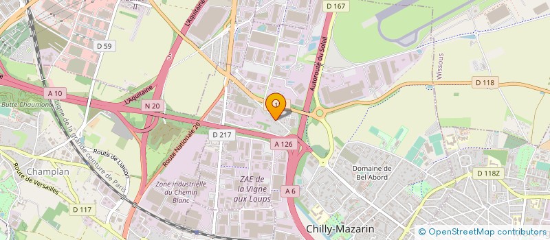 localisation de l'entreprise EURO FREINAGE EQUIPEMENTS à CHILLY-MAZARIN