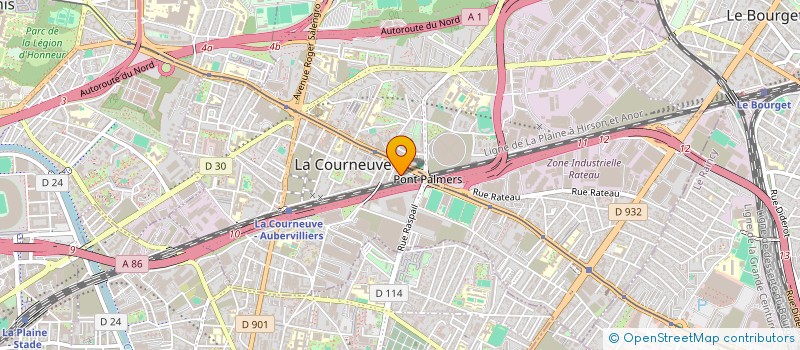 localisation de l'entreprise EURO LED'S à LA COURNEUVE