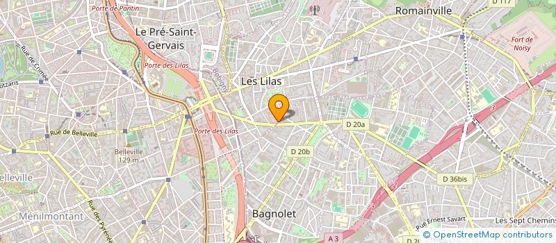 localisation de l'entreprise EURO NEGOCE FRANCE  LES LILAS