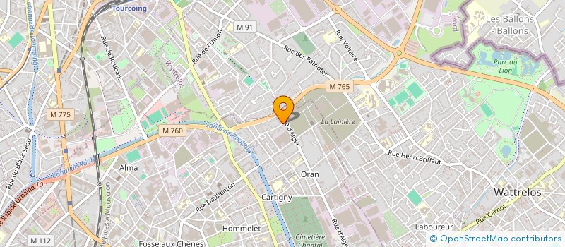 localisation de l'entreprise EURO PIECES à ROUBAIX