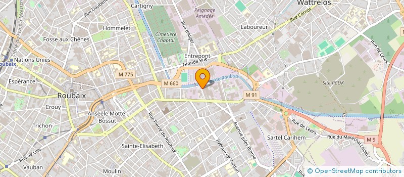 localisation de l'entreprise EURO REGLETTES INDUSTRIE à ROUBAIX