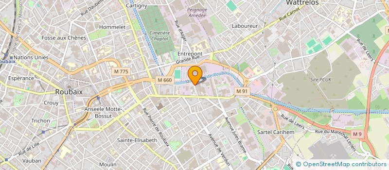 localisation de l'entreprise EURO REGLETTES INDUSTRIE à ROUBAIX