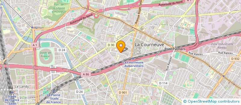 localisation de l'entreprise EURO ROCKY DA SILVA à LA COURNEUVE