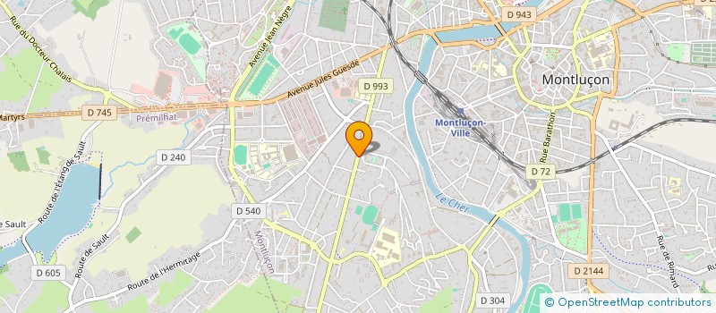 localisation de l'entreprise EURO-ROUTE à MONTLUCON
