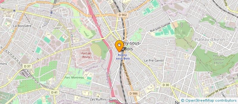 localisation de l'entreprise EURO SERVICE à ROSNY-SOUS-BOIS