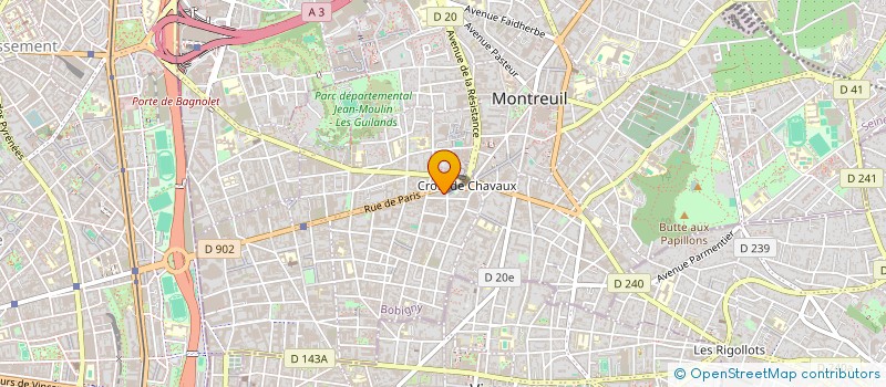 localisation de l'entreprise EURO TEX  MONTREUIL