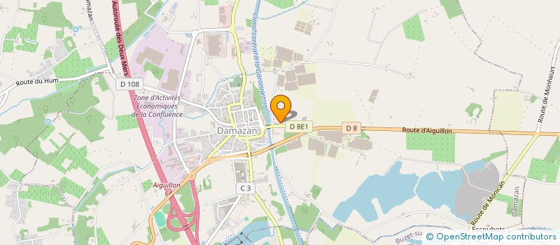 localisation de l'entreprise EUROBOIS POITOU CHARENTES AQUITAINE à DAMAZAN