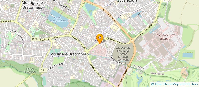 localisation de l'entreprise EUROCOMPOSANT SA à VOISINS-LE-BRETONNEUX