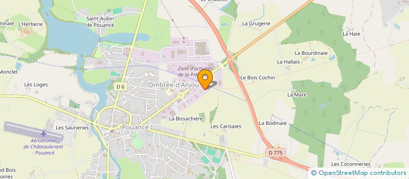 localisation de l'entreprise EUROELEC  OMBREE D'ANJOU