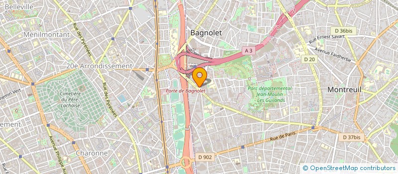 localisation de l'entreprise EUROFRANCE à BAGNOLET