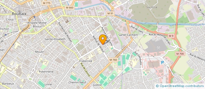 localisation de l'entreprise EUROFRUITS à ROUBAIX