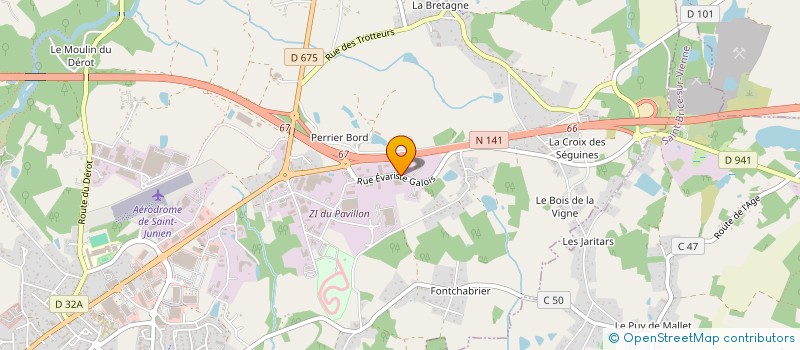 localisation de l'entreprise EUROPE INDUSTRIE 87 à SAINT-JUNIEN