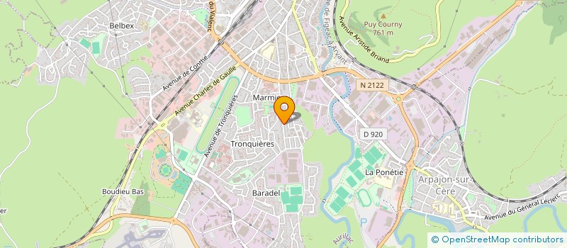 localisation de l'entreprise EUROPE ORGANISATION LOISIRS SPORTS  AURILLAC