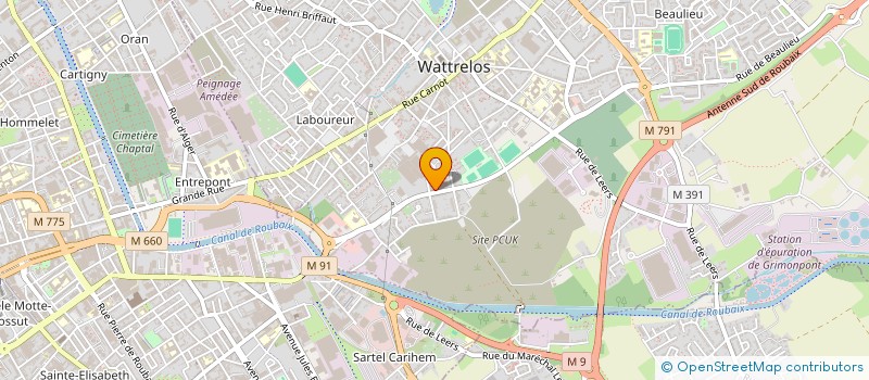localisation de l'entreprise EUROPEAN BUILDING PRODUCTS à WATTRELOS