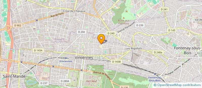 localisation de l'entreprise EUROPEENNE DES METAUX PARISIENS à VINCENNES