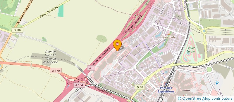 localisation de l'entreprise EUROSYSTEMS MAINTENANCE SA à ROISSY-EN-FRANCE