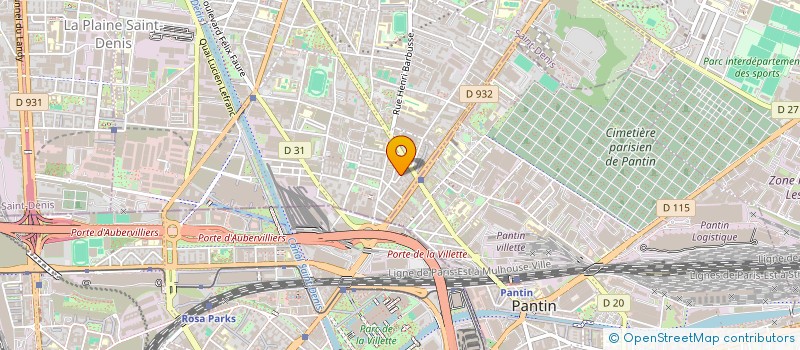 localisation de l'entreprise EUROTEX à AUBERVILLIERS