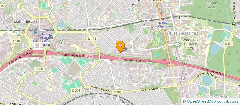 localisation de l'entreprise EUROTHEAM à NOISY-LE-GRAND