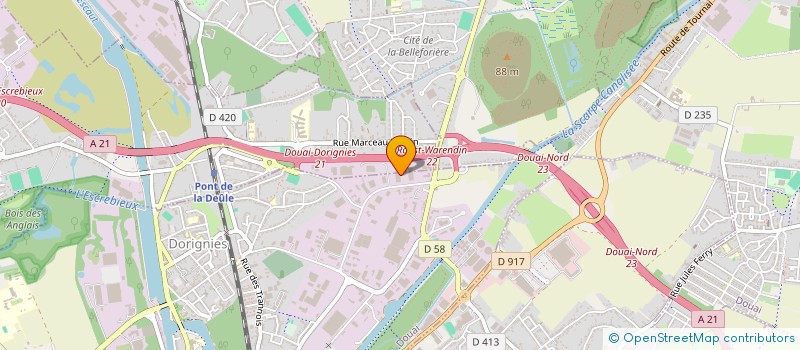 localisation de l'entreprise EUROTRANS à DOUAI