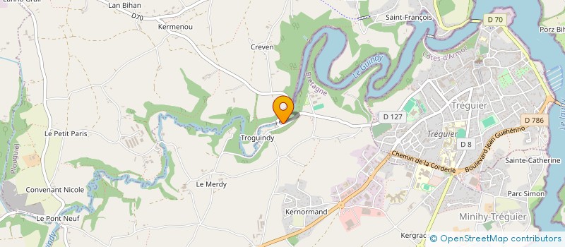 localisation de l'entreprise EV  MINIHY-TREGUIER