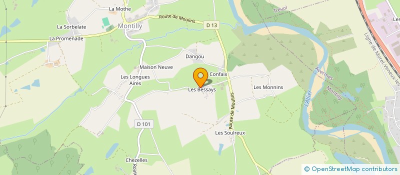 localisation de l'entreprise EV LOC SON ECLAIRAGE  MONTILLY