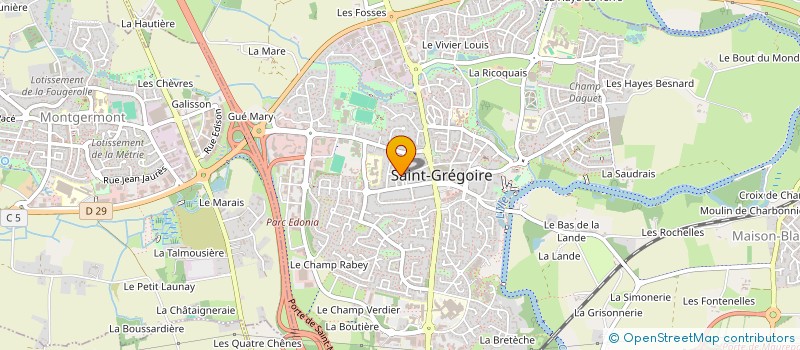 localisation de l'entreprise EVA  SAINT-GREGOIRE