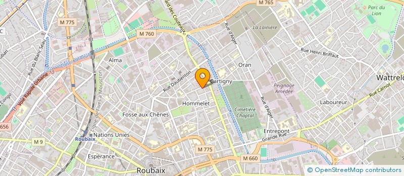 localisation de l'entreprise EVA FOOD PRODUCTION à ROUBAIX