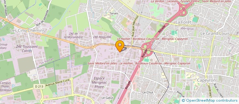 localisation de l'entreprise EVACAMP  MERIGNAC