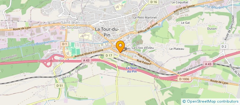 localisation de l'entreprise EVAG à LA TOUR-DU-PIN