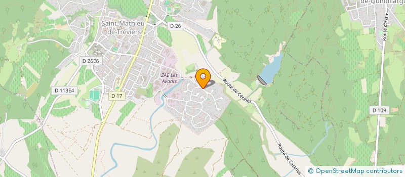 localisation de l'entreprise EVAK  SAINT-MATHIEU-DE-TREVIERS