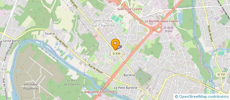 localisation de l'entreprise EVALBOX à SAINT-YRIEIX-SUR-CHARENTE