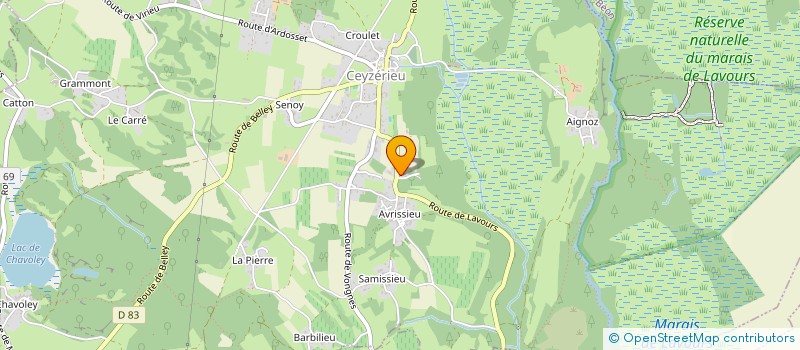 localisation de l'entreprise EVALOM  CEYZERIEU