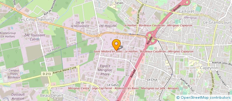 localisation de l'entreprise EVAN AMEUBLEMENT à MERIGNAC
