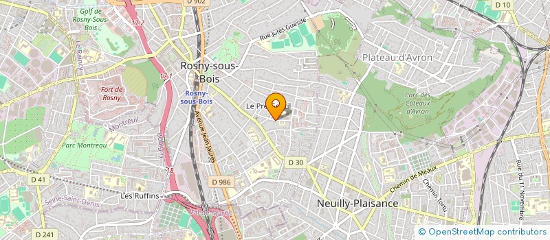 localisation de l'entreprise EVASION 17 à ROSNY-SOUS-BOIS