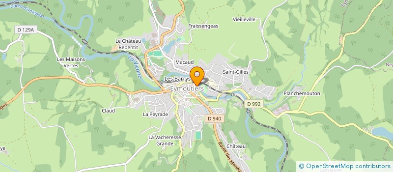 localisation de l'entreprise EVASIONS à EYMOUTIERS