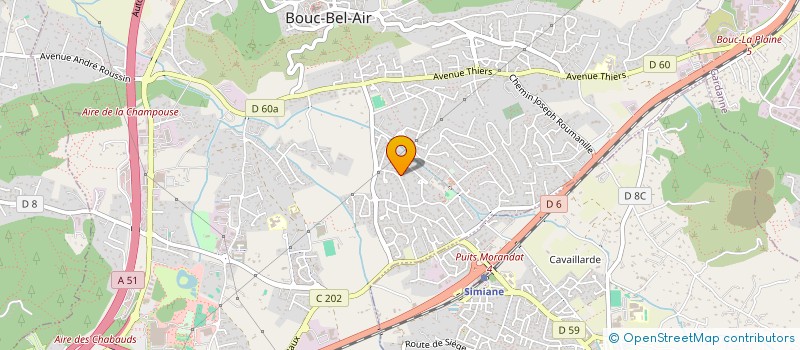 localisation de l'entreprise EVAWOOD à BOUC-BEL-AIR
