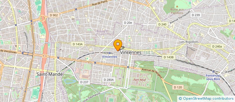 localisation de l'entreprise EVE B à VINCENNES